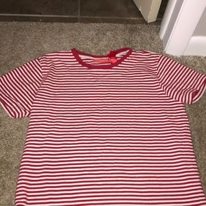 Red and white striped shirt